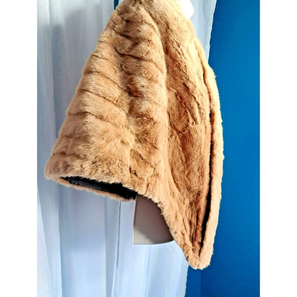 Vintage Stripling's Real Fur Shawl Stole Wrap Carmel Tan Brown Monogrammed - Picture 4 of 17